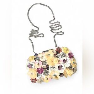 Aldo Multicolor Floral Clutch with Chain Strap